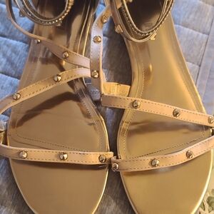 Jennifer Lopez Gold Studded Sandals